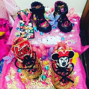 Kids rich girl Minnie Mouse Design & zebra stripe